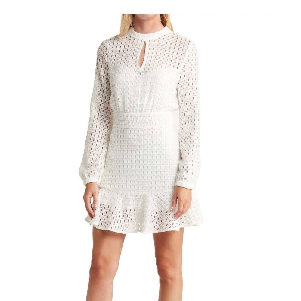 Melody Mock Neck Front Keyhole Eyelet Dress sz xl